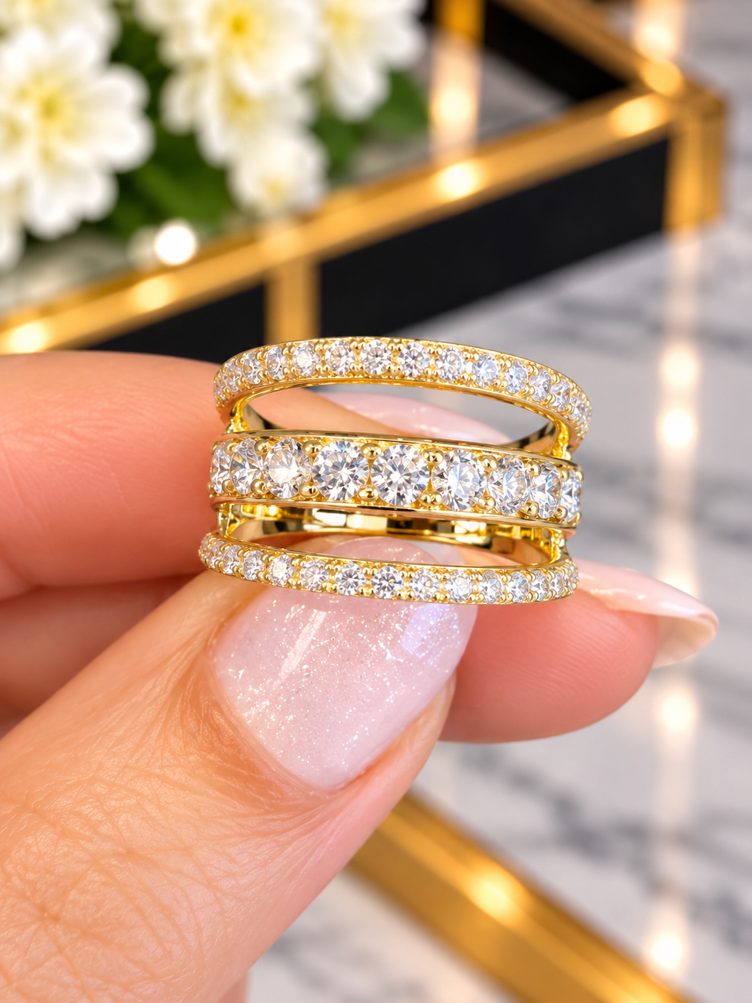 14K Yellow Gold 1.28 CT Diamond Fashion Ring