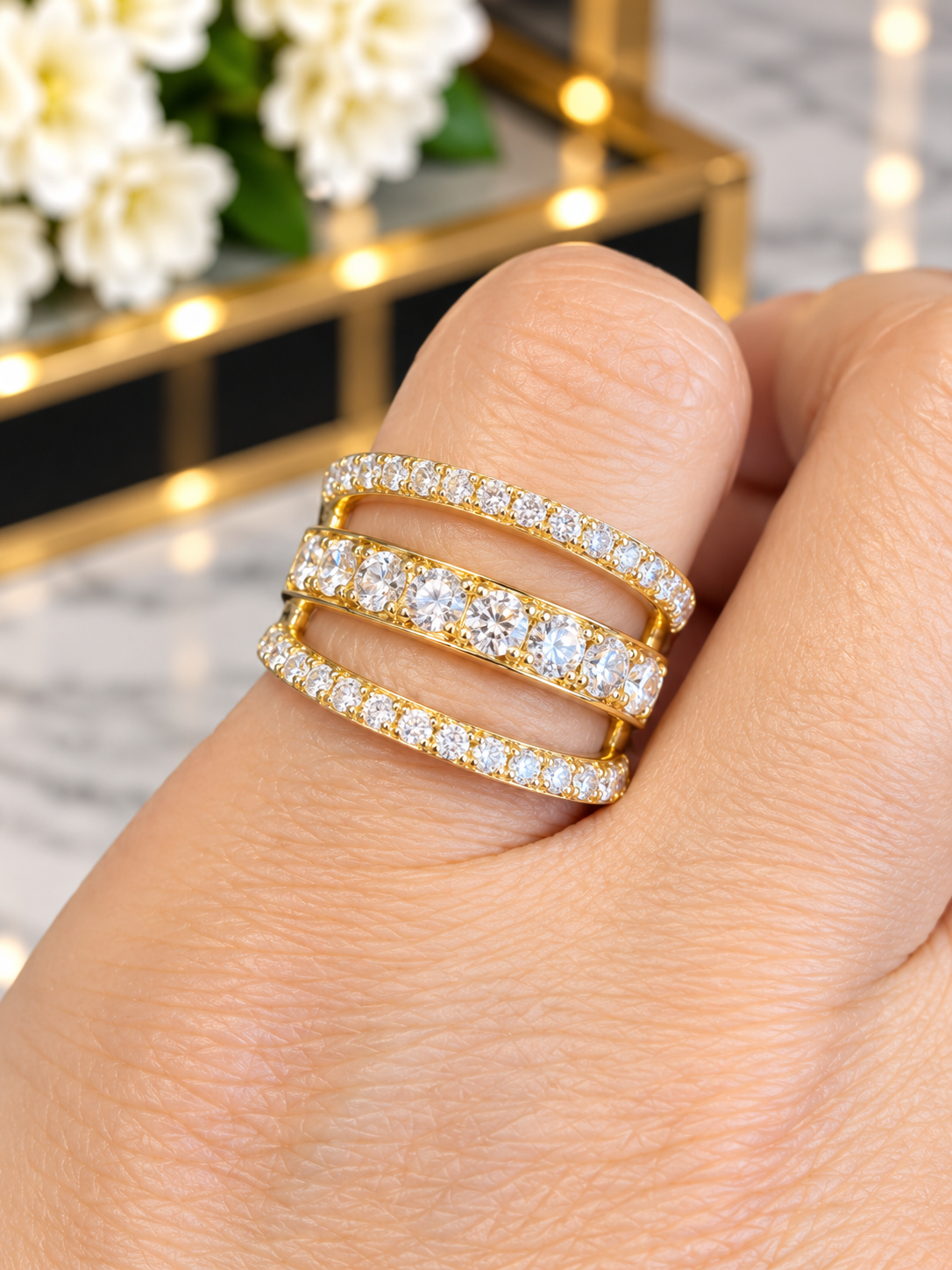 14K Yellow Gold 1.28 CT Diamond Fashion Ring