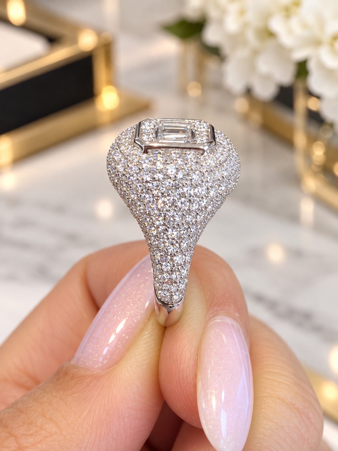 Kate Collin 1.85 CT Diamond Statement Ring in 14K White Gold