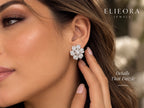 18K Gold Diamond Floral Necklace & Earrings Set