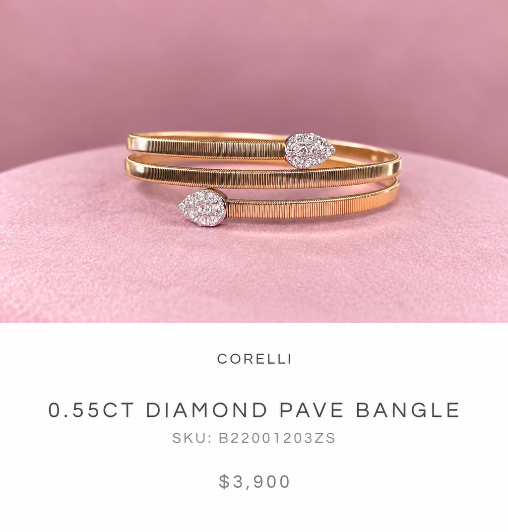 0.55CT DIAMOND PAVE BANGLE