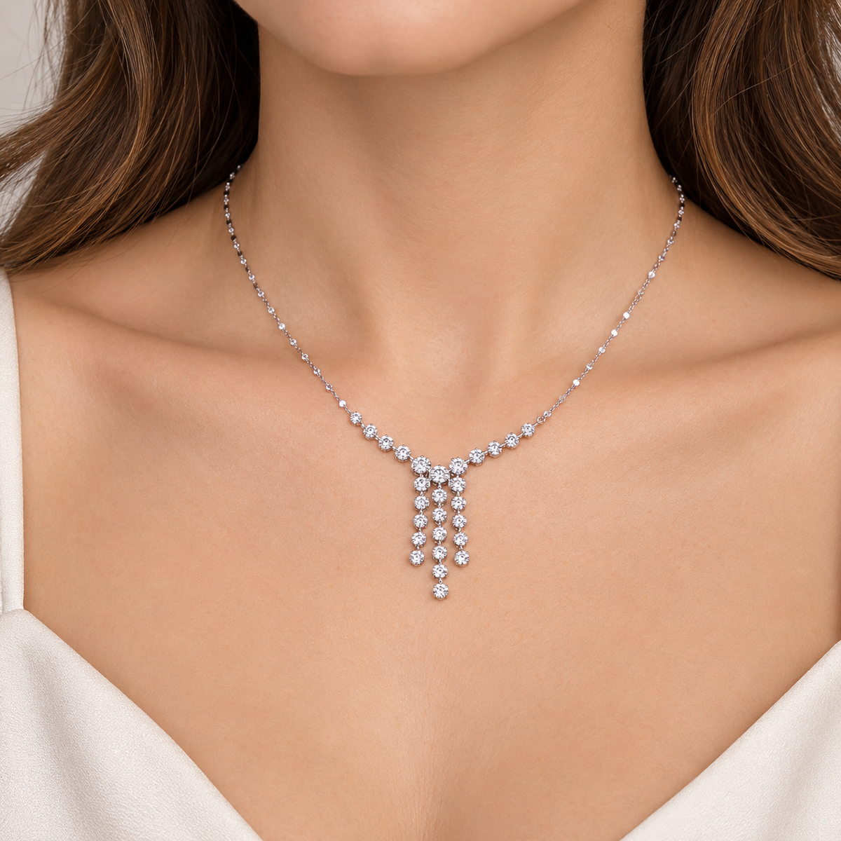 The Ella 0.64 CT Diamond Cascade Description