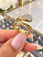 14K Yellow Gold Diamond Icon Plumeria Fashion Ring - 0.33 CTW