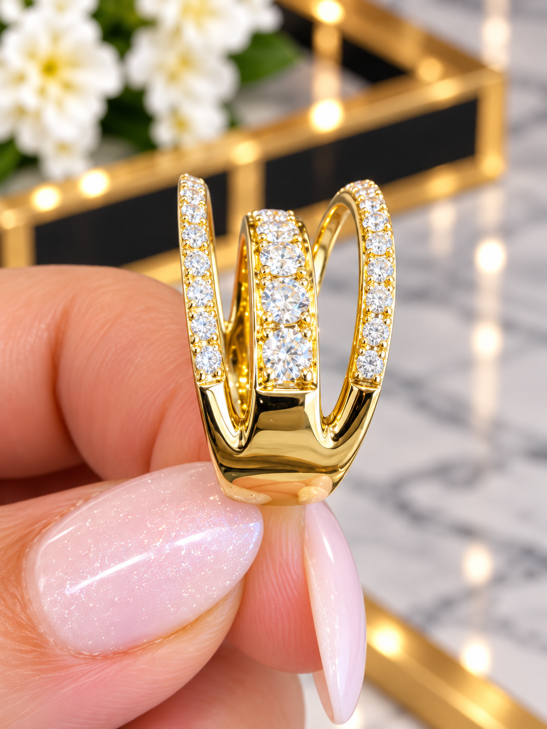 14K Yellow Gold 1.28 CT Diamond Fashion Ring
