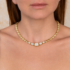 Baguette Diamond Bezel Necklace-1.15 CT