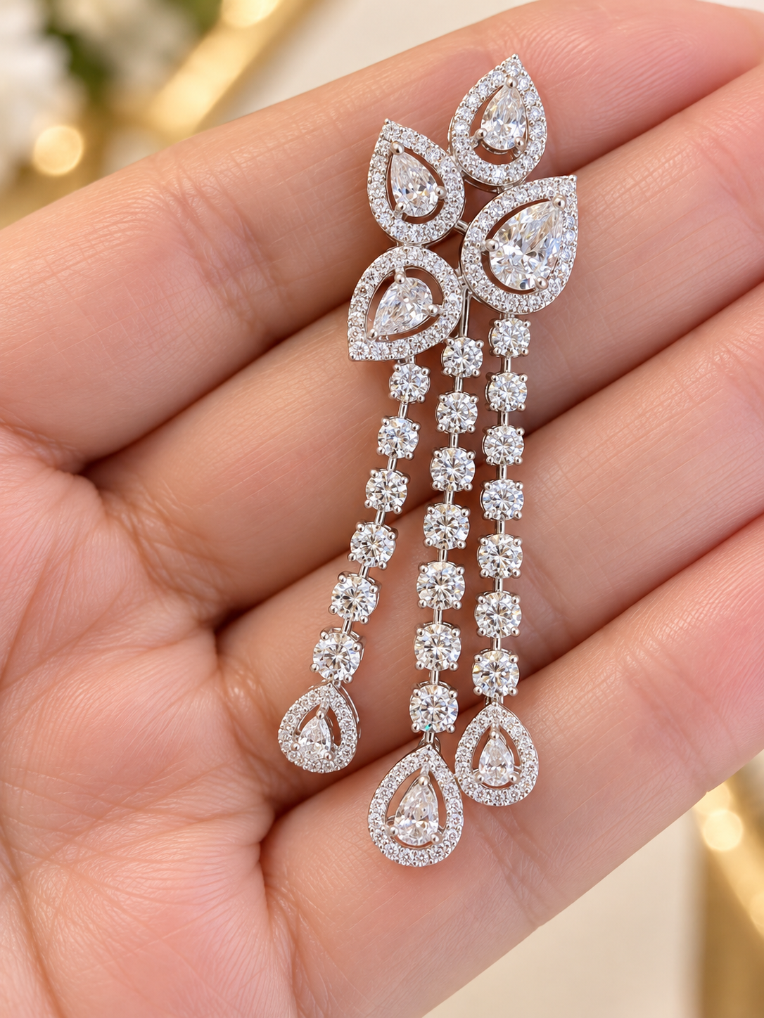 18K Diamond Chandelier Earrings – 9.29 CT