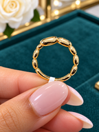 14K Yellow Gold Diamond Icon Plumeria Fashion Ring - 0.20 CTW