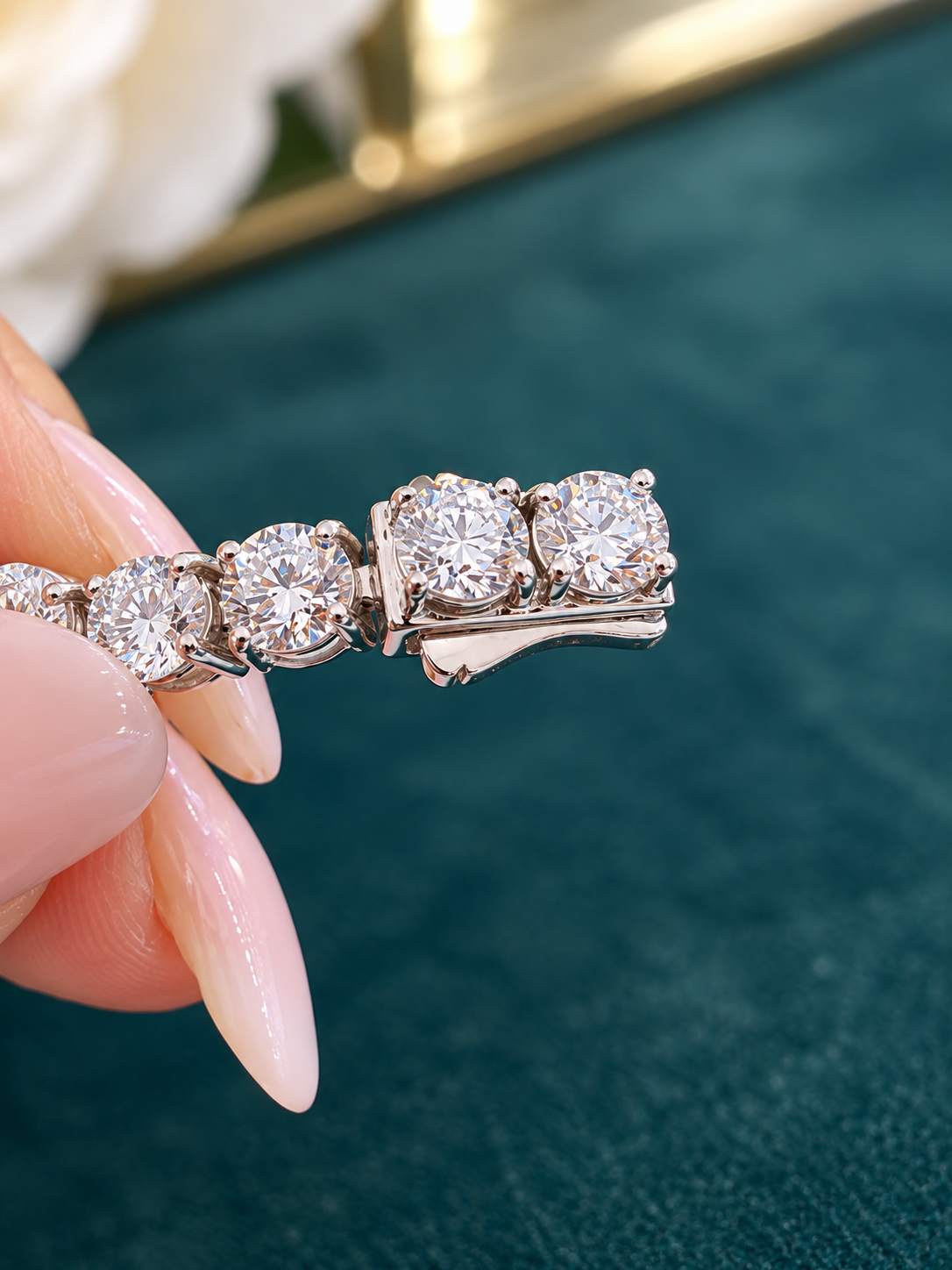 15.03 CTW Lab-Grown Diamond Tennis Bracelet - 14K White Gold
