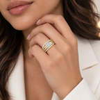 0.98 CT Diamond Baguette Statement Ring