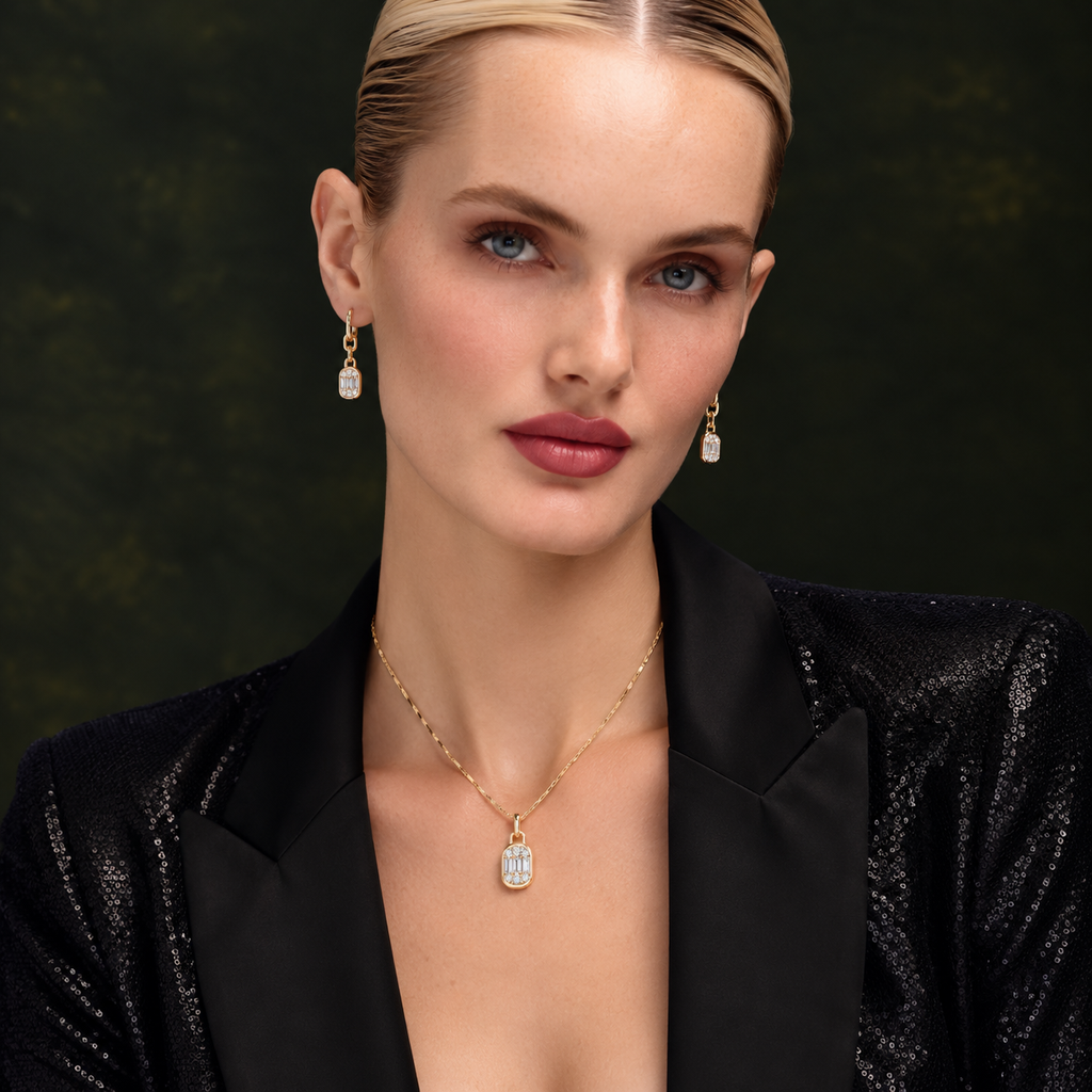 0.55 CT DAMOND BAGUETTE CHOPIN CHAIN NECKLACE