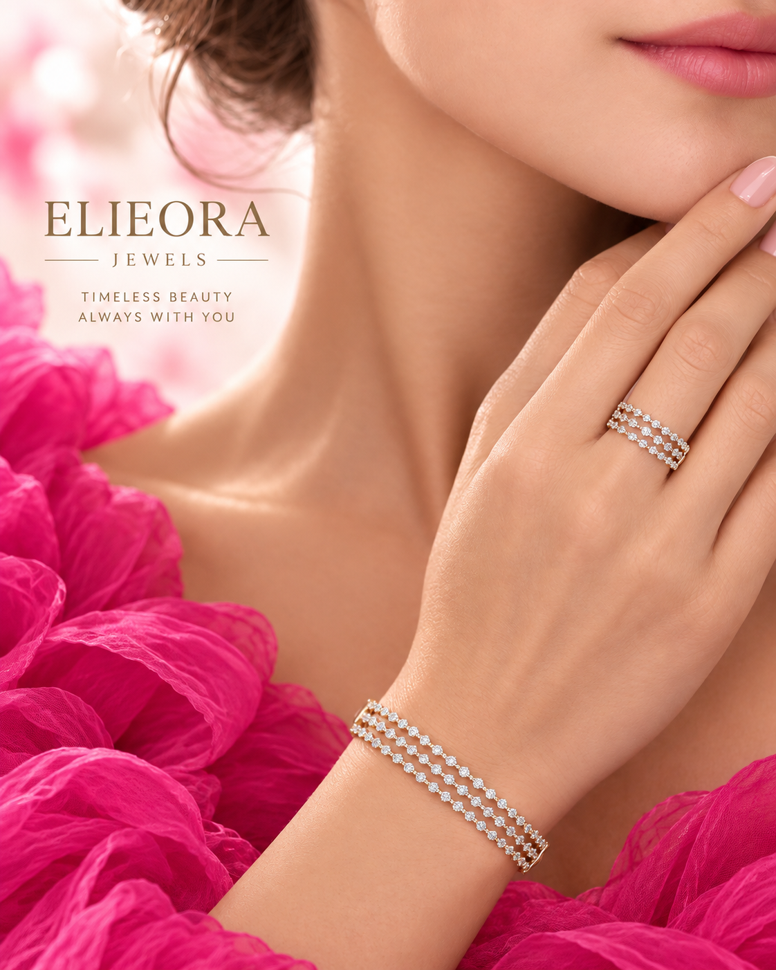 DIANA 2.24 CT Three-Row Diamond Bangle