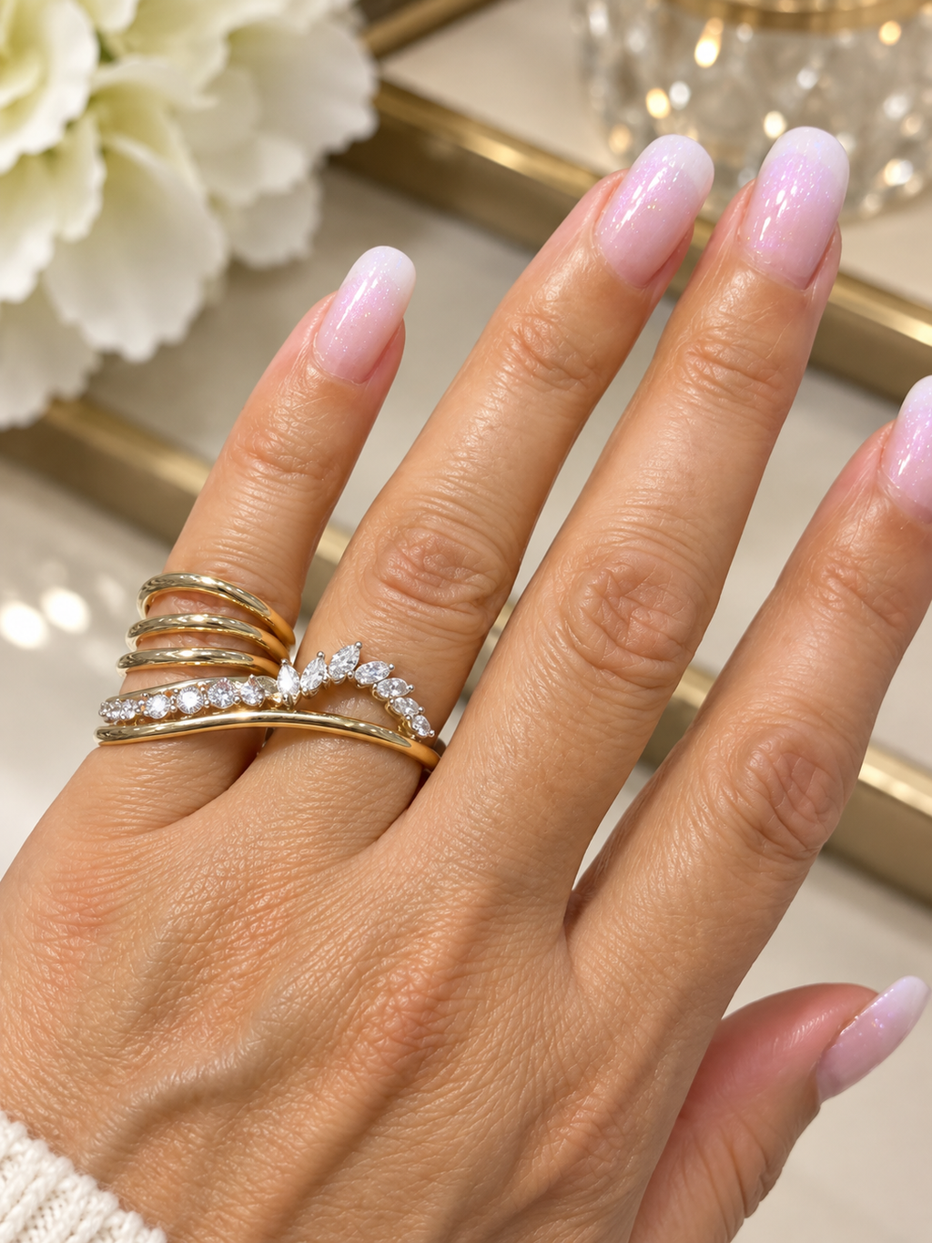 18K Gold Diamond Sculptural Wrap Ring – 1.02 CT