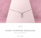 The Ella 0.64 CT Diamond Cascade Description