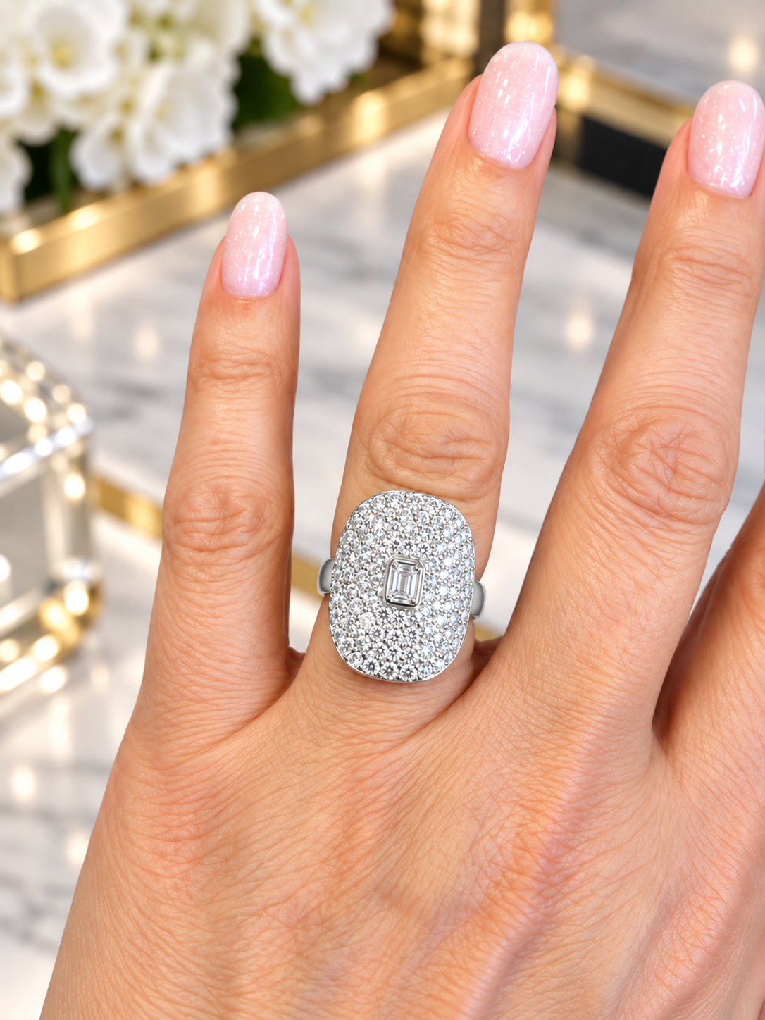 Bailey Collin 2.19 CT Diamond Statement Ring in 14K White Gold