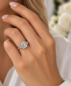 4.64 CT F VS1 Lab-Grown Diamond Three-Stone Ring in 14K White Gold