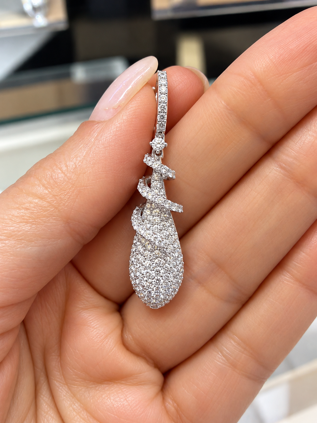 2.71 CT 14K W/G Diamond Pave Earrings