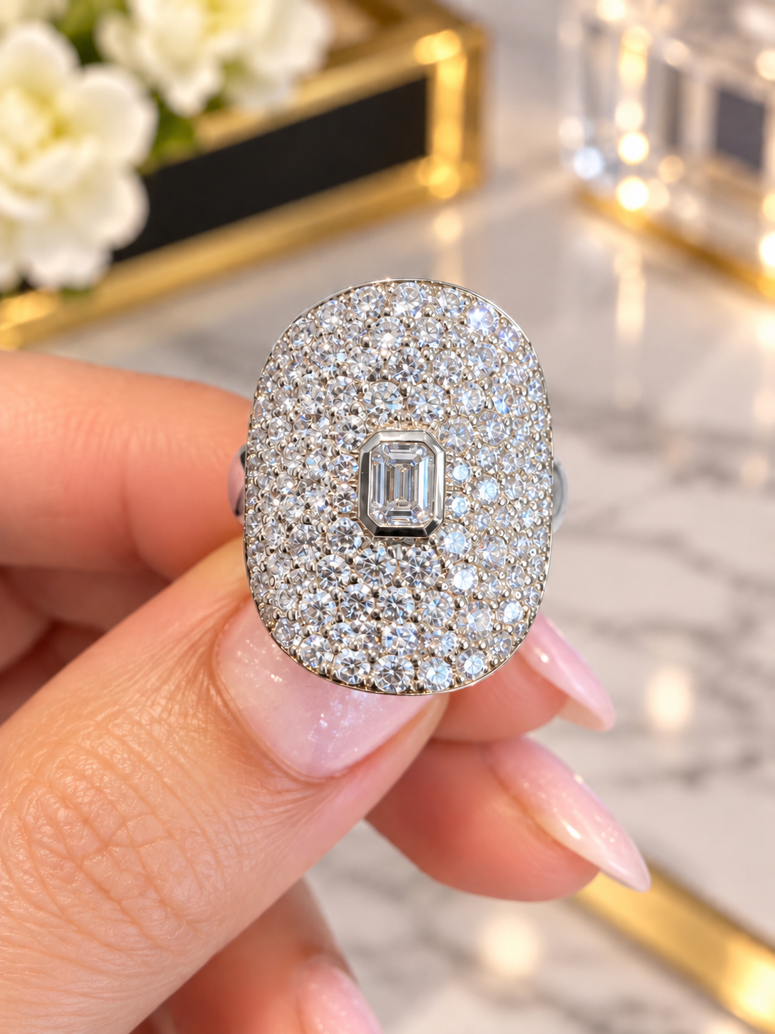 Bailey Collin 2.19 CT Diamond Statement Ring in 14K White Gold