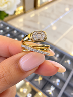 14K Yellow Gold Diamond Icon Plumeria Fashion Ring - 0.33 CTW
