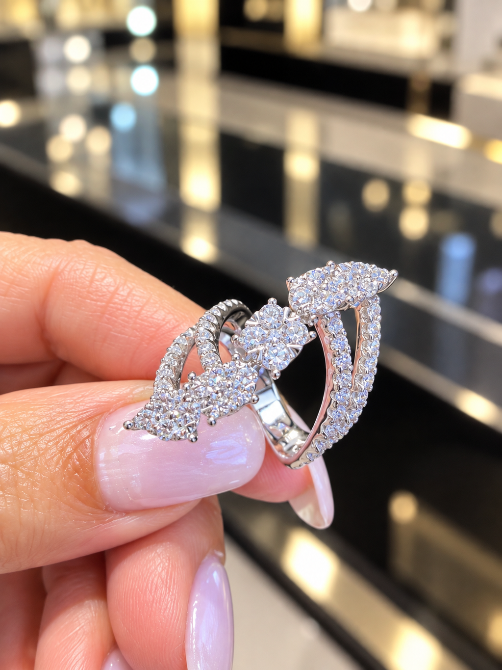 14K White Gold 2.11 CT Diamond Statement Ring