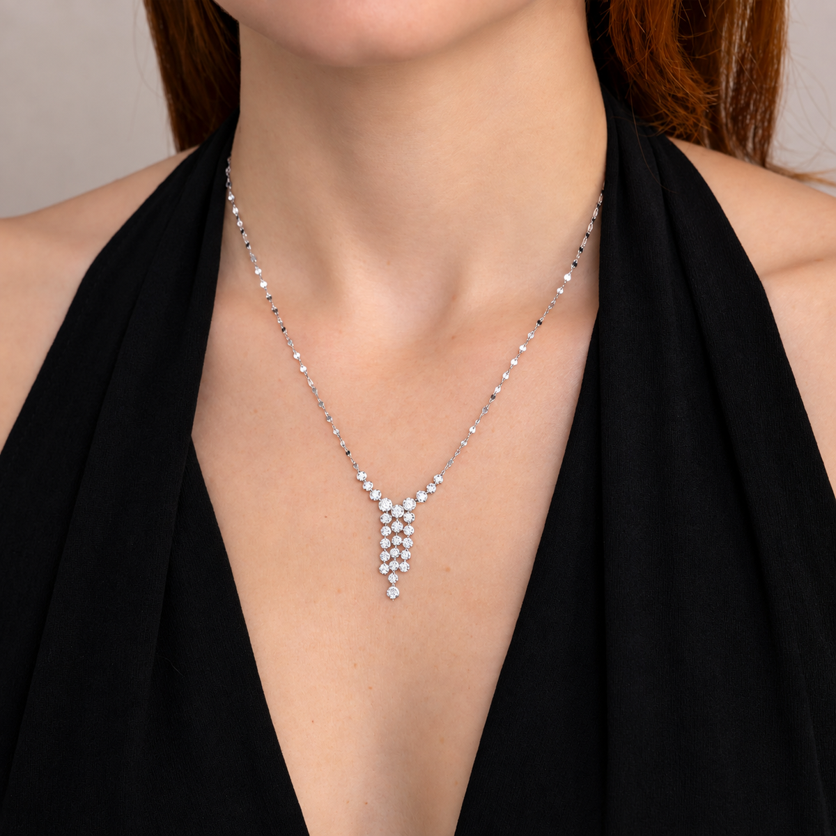 The Ella 0.64 CT Diamond Cascade Description