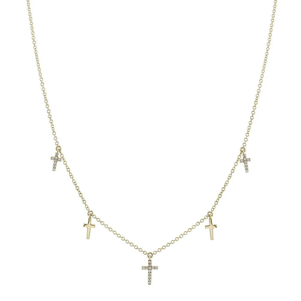 0.09 CT Diamond Cross Necklace