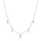 0.09 CT Diamond Cross Necklace