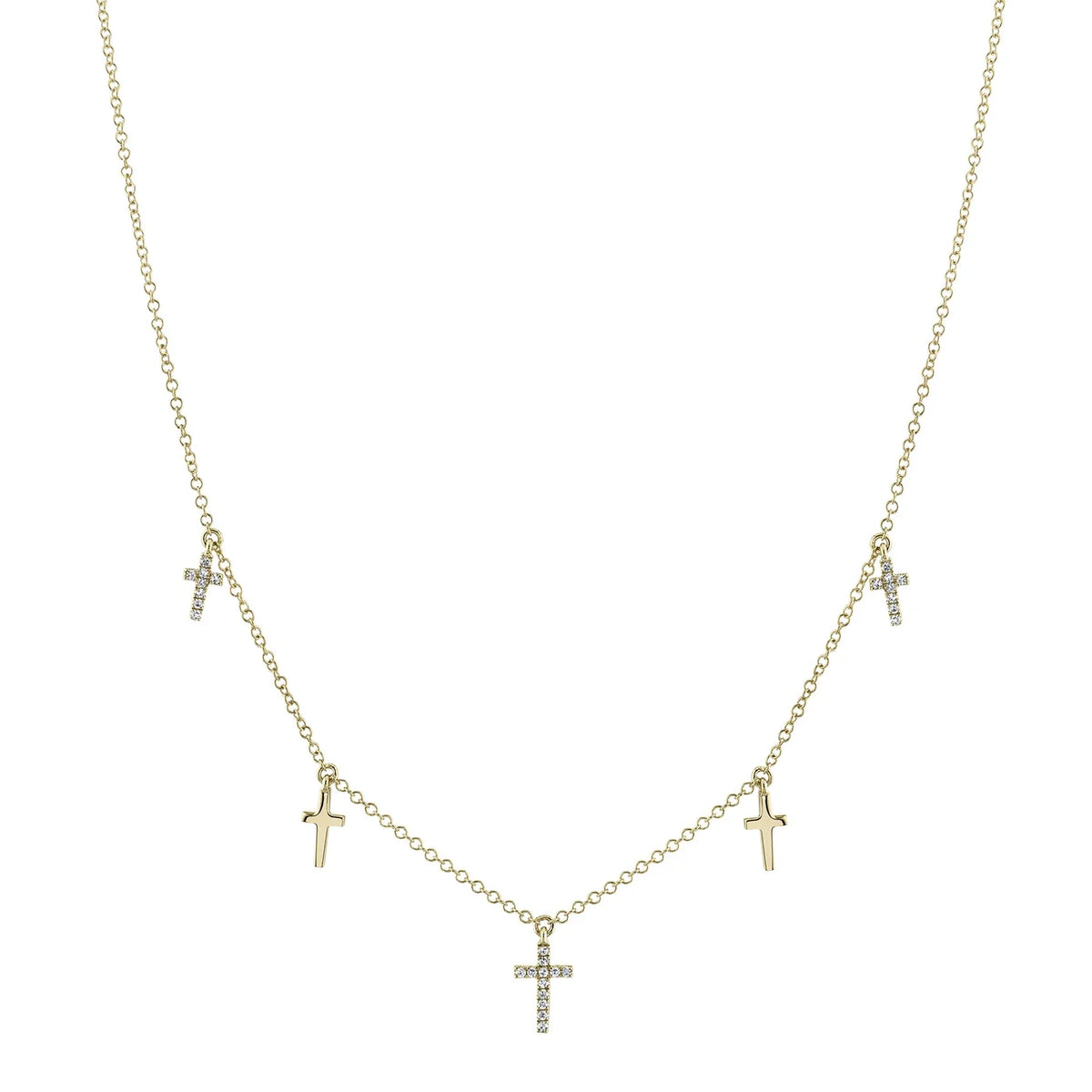 0.09 CT Diamond Cross Necklace