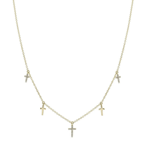 0.09 CT Diamond Cross Necklace
