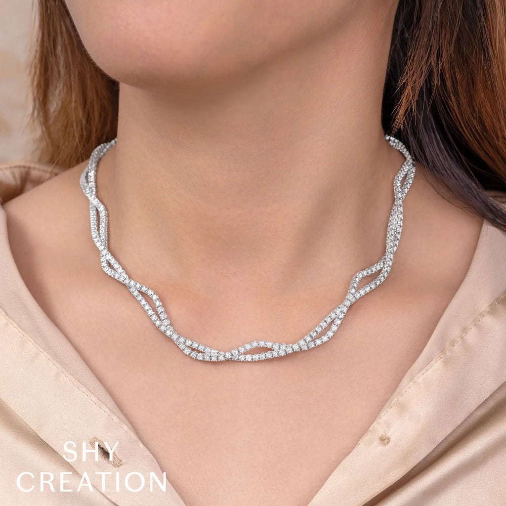 Stella 2.53 CT Diamond Infinity Twist Necklace
