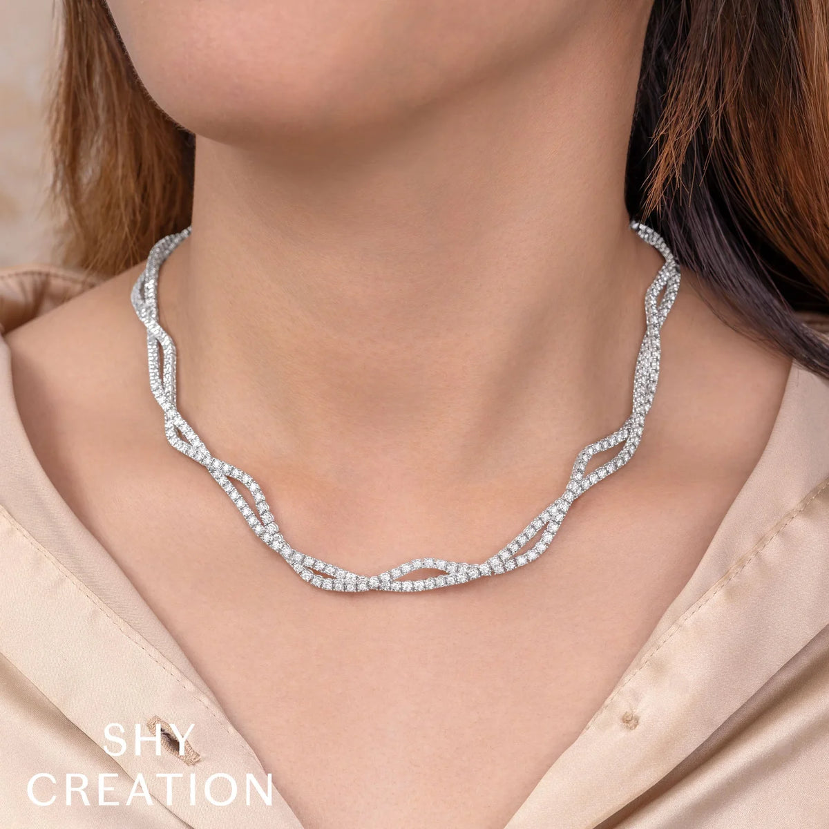 Stella 2.53 CT Diamond Infinity Twist Necklace