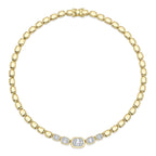 Baguette Diamond Bezel Necklace-1.15 CT
