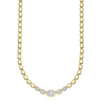 Baguette Diamond Bezel Necklace-1.15 CT