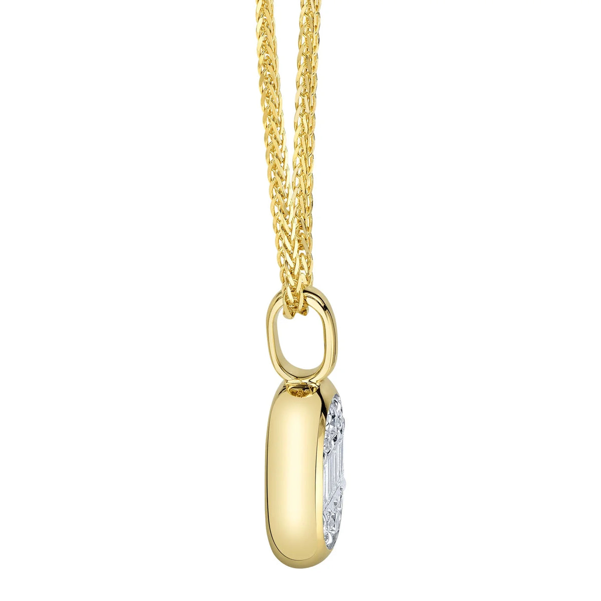0.55 CT DAMOND BAGUETTE CHOPIN CHAIN NECKLACE