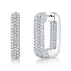 The Glitter 4.13 CT Diamond Pave Rectangle Hoops