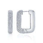 The Glitter 4.13 CT Diamond Pave Rectangle Hoops
