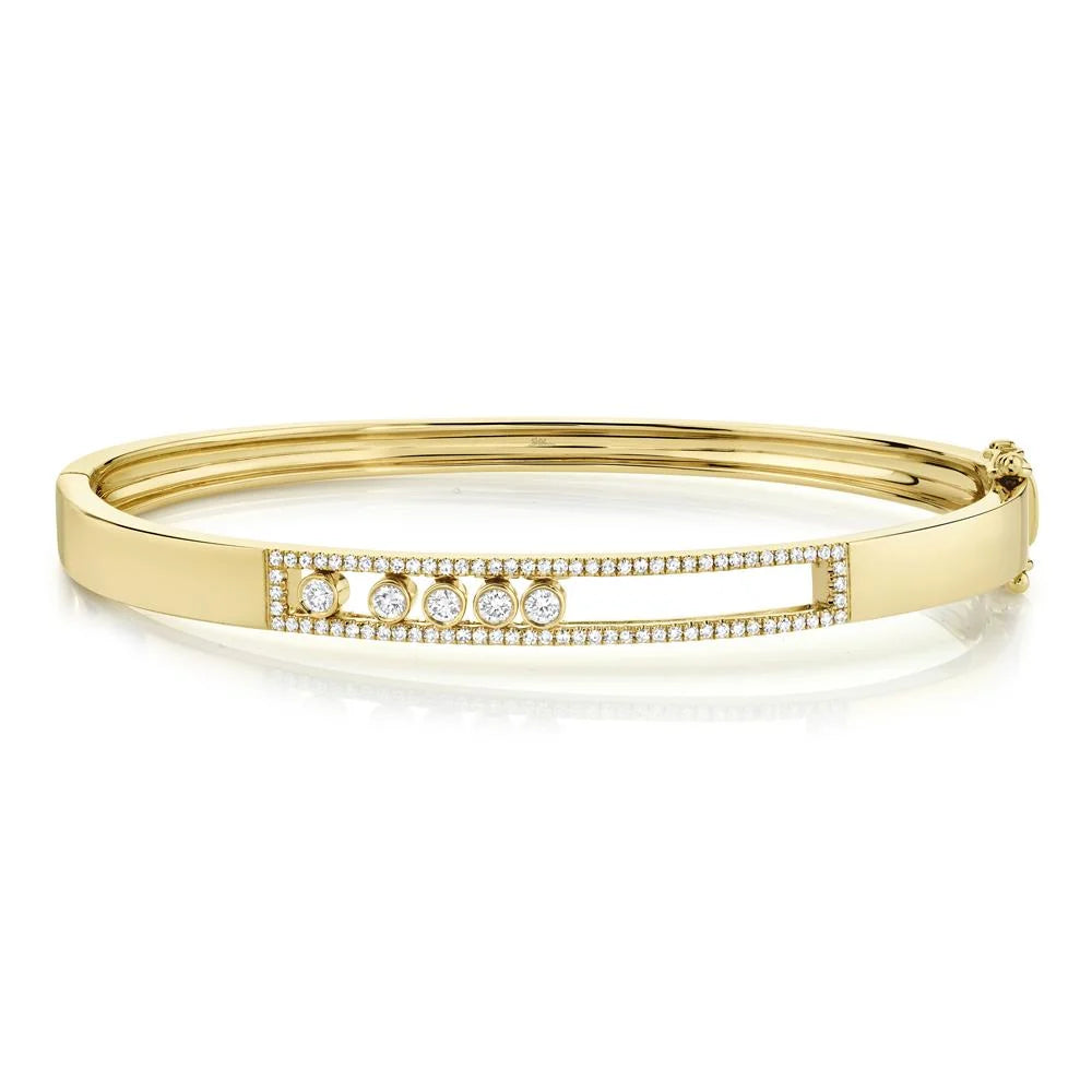 0.42 CT  Diamond Bezel Slider Bangle
