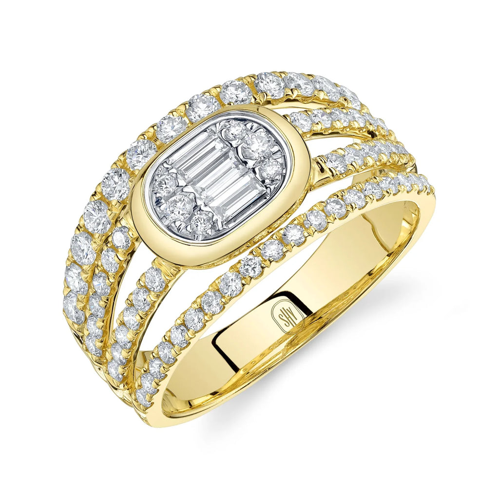 0.98 CT Diamond Baguette Statement Ring