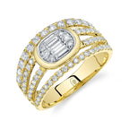 0.98 CT Diamond Baguette Statement Ring