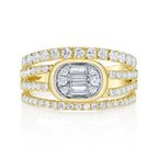 0.98 CT Diamond Baguette Statement Ring