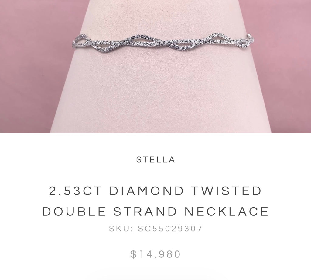 Stella 2.53 CT Diamond Infinity Twist Necklace