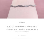 Stella 2.53 CT Diamond Infinity Twist Necklace