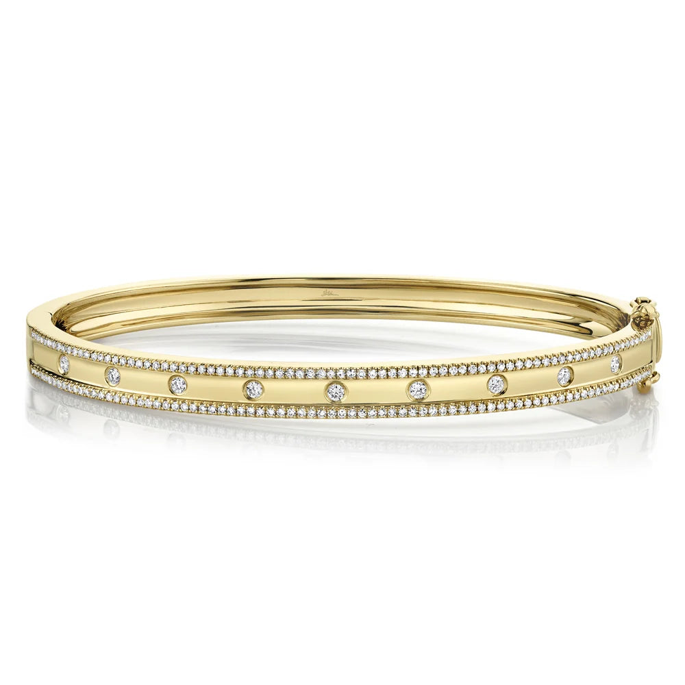14K Rose Gold Diamond Bangle