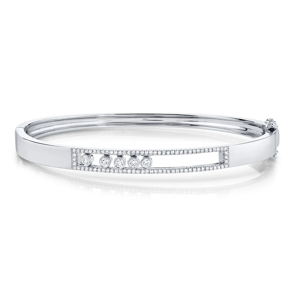 0.42 CT  Diamond Bezel Slider Bangle